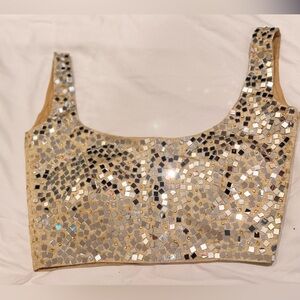 Sequin Embellished Crop Top